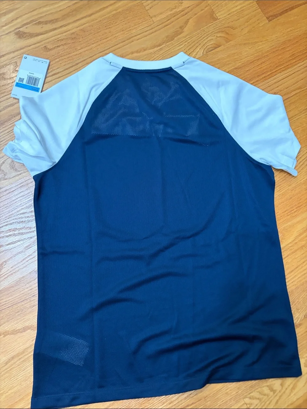 Nike Navy and White V‑Neck Raglan Athletic Shirt